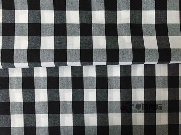 White And Black Check Plain Fabric