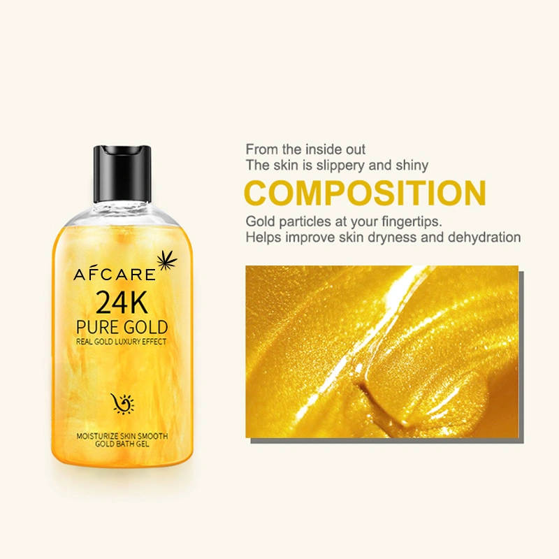 Refreshing Organic Herbal 24K Gold Lighting Body Wash Whitening Lighting Rain Body Wash