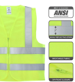 Säkerhetsväst med hög sikt uppfyller ANSI Standard Neon Yellow