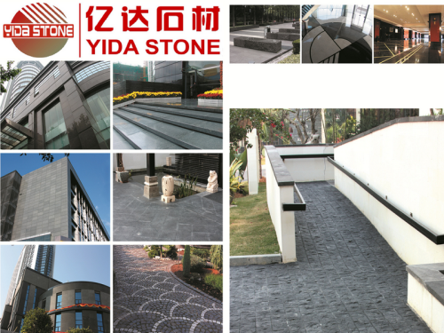 interior stone wall material black granite slab tiles shanxi black