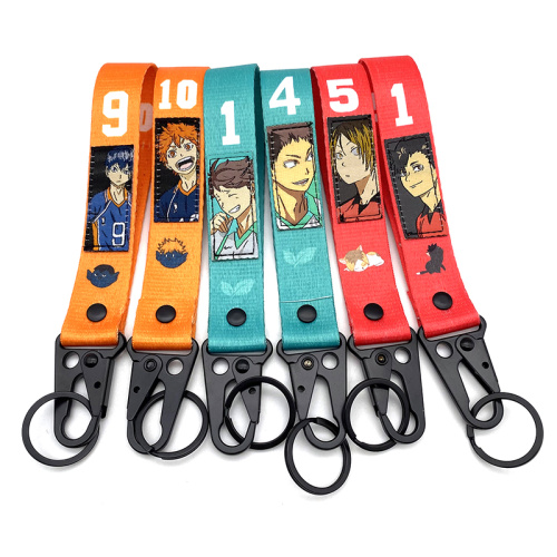 Fashion Cheap Custom Printed Anime Wrist Lanyard