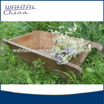 Large indoor / outdoor wooden planter in rustic style for garden decorating