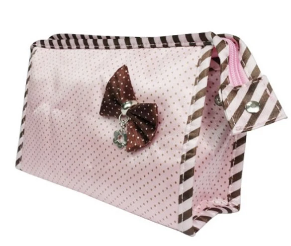 Custom Sweet Bow Travel Makeup Bag Toilet Bag Cosmetic Bag