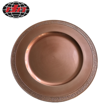 Brown Plastic Plate with Metallic Finish