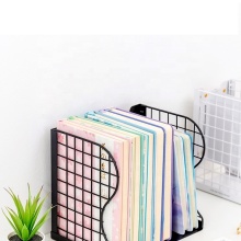 Table top iron bookshelf Student desk storage shelf