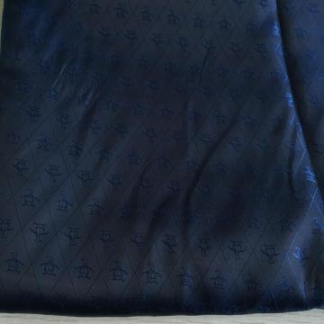 Navy Penguin Poly/Viscose Jacquard Lining