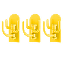 Cactus Shaped 180 Degrees Rotary Triple Hook Traceless Towel Hanger