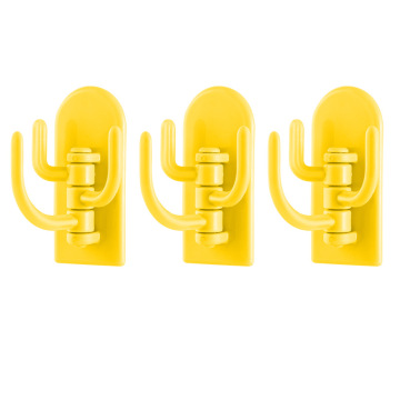 Cactus Shaped 180 Degrees Rotary Triple Hook Traceless Towel Hanger