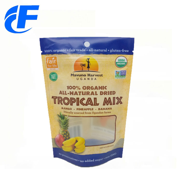 Custom snack food packaging pouch bags with zipper