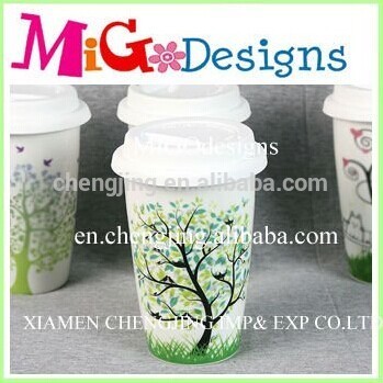 Manufacture direct ceramic new design paper cups coffee and lids