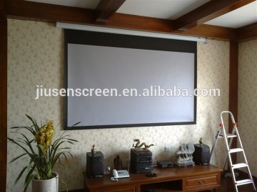 motorized projection screen matte white fabric
