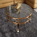 Leisure stainless steel glass round coffee table