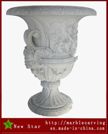 White Marble Planter Stone Flower Pot