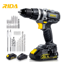 20V Cordless Impact Drill Kit: Portable Battery-Powered Drill with Brushless Motor and Comprehensive Drill Bit Set