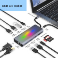 Dual Type c /HDMI/card reader 13ports hub