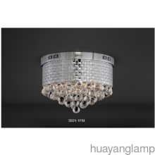 Chrome Irom Fancy Crystal  Round G9 Ceiling Lamp