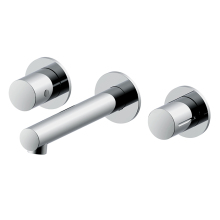 Two Handle Wall Mount Chrome Brass Bath Faucets