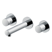 wall mounted bathroom faucets Two Handle Three Hole Wall Mounted Bathroom Faucet Supplier