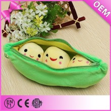 Factory price custom 22cm green bean stuffed plush toy