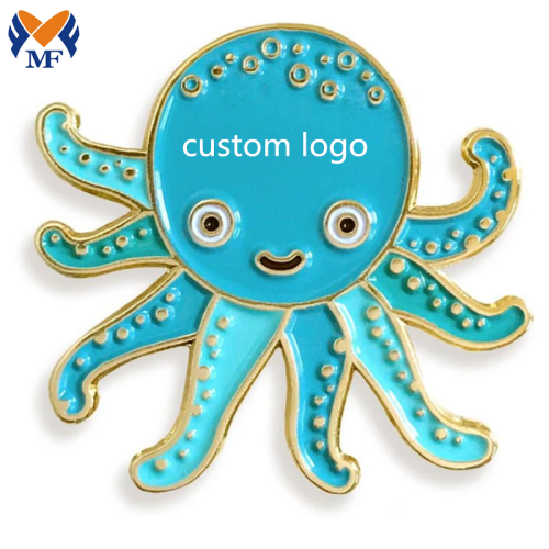 Pin de esmalte de pulpo de diseño animal personalizado de metal