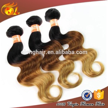 Remy Virgin human hair three tone ombre brazilian hair weave wet and wavy