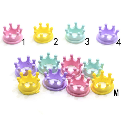 Kawaii Resin Princess Crown with Hole DIY Decoration Accessory Girls Dollhouse Toys Four Colors Flat Back Jewelry Making