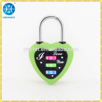 New heart shaped lock combination lock cute padlock for promotion gift
