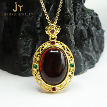 Wholesale Geometric Brass Pendants with Huge Amber, Precious Stones & Gemstone Pendants