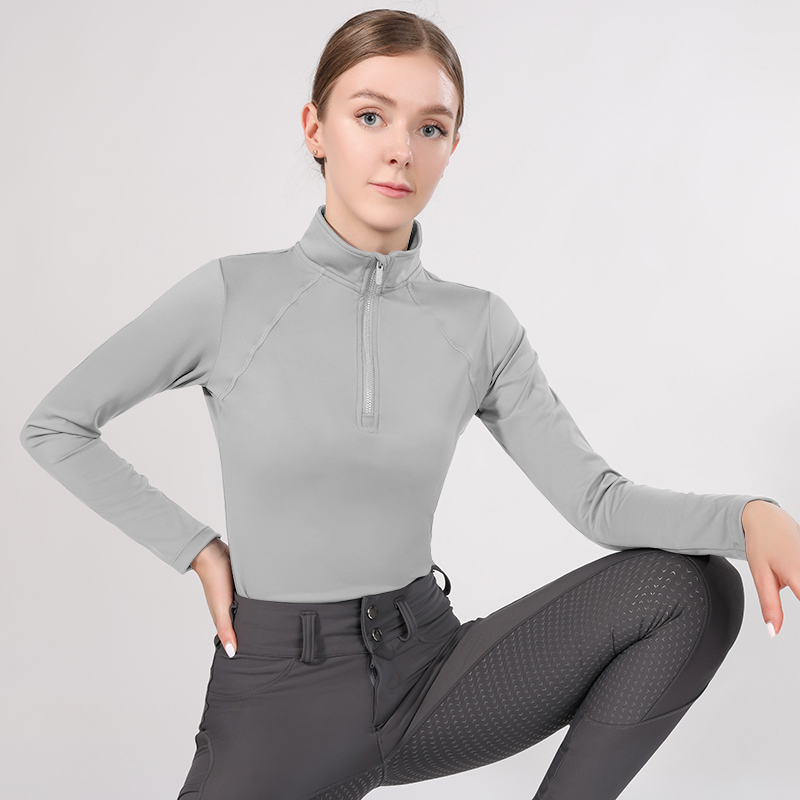 1/4 Zip Women &#39;s Horse Riding Base Layer 겉옷