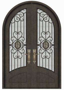 Traditional Design Aged Bronze Iron Doors
