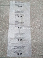 Clear Printed HDPE (PO) Liner Flat Poly Bag With Warning Printing