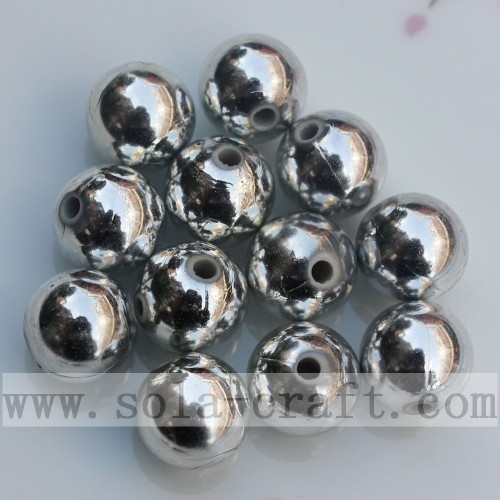 Golden/Silver Electroplated Round Vacuum Forming Loose Beads