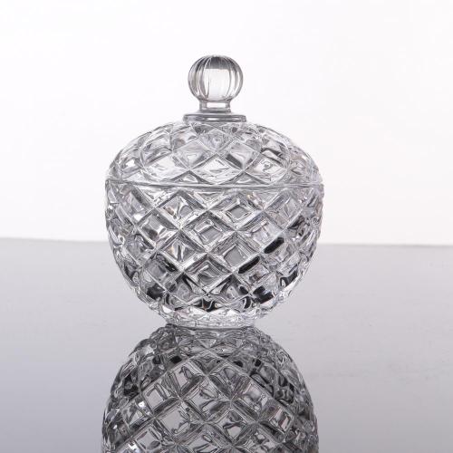 Gridding Pattern Clear Glass Jar