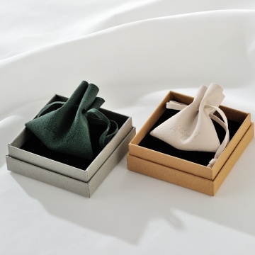 Pink Suede Microfiber Velvet Pouch with Drawstring for Jewelry Packaging