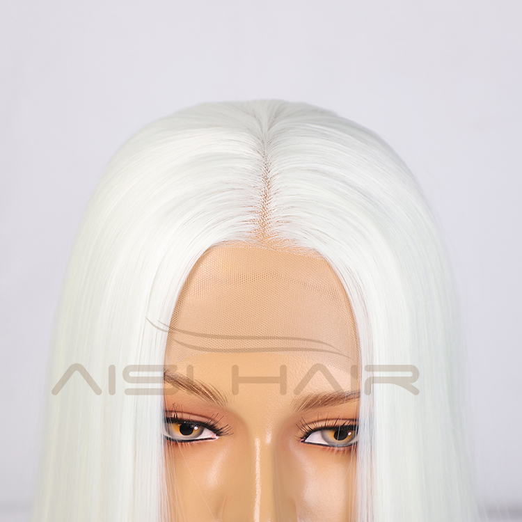Aisi Hair Top Quality Long Silky Straight White Wig 26 Inch Long Swiss Lace Wigs Synthetic Lace Frontal Wigs For Black Women