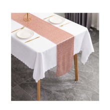 Wholesale Hotel Wedding Banquet Party Home Christmas Decoration Polyester Square Embroidered Sequin Table Flag