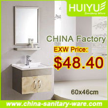 Simple designed stainless steel frame with ceramics cabinet basin bathroom cabinet