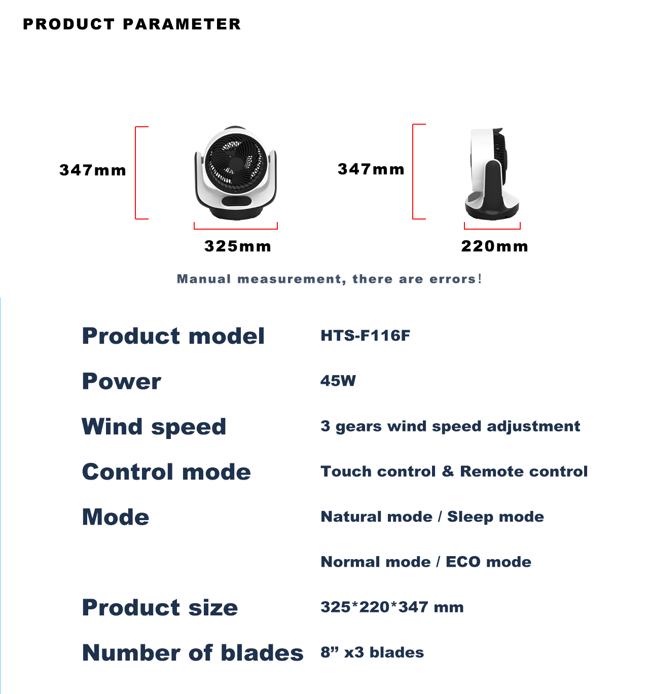 F116F circulator table fan specification F116F circulator table fan specification