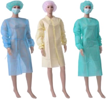 blue  disposable isolation gown
