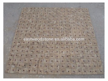 yellow sandstone flower pattern mosaic tile for wall