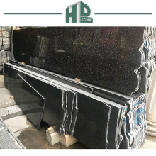 Natural Black Granite and Polished Black Galaxy Granite Half Slabs for Countertops
