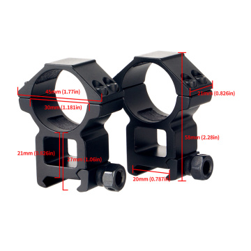 30mm See-Thru High Profile Riflescope Picatinny Mount Rings