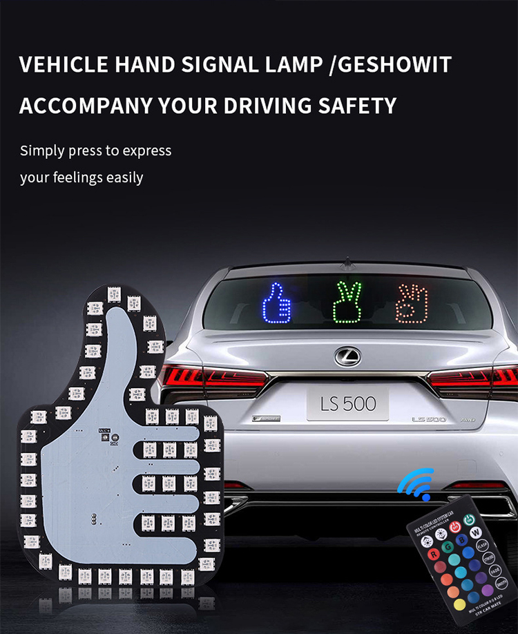 5V RGB Finger Light USB Car Window Gesture Light With Remote Control Led Car Light