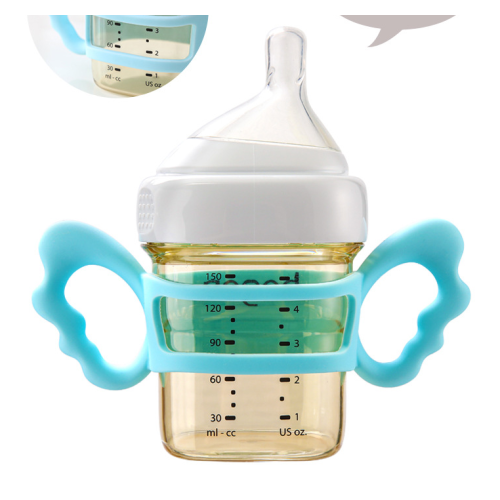 Το προσαρμοσμένο μπουκάλι μωρό χειρίζεται τις λαβές μπουκαλιών σιλικόνης