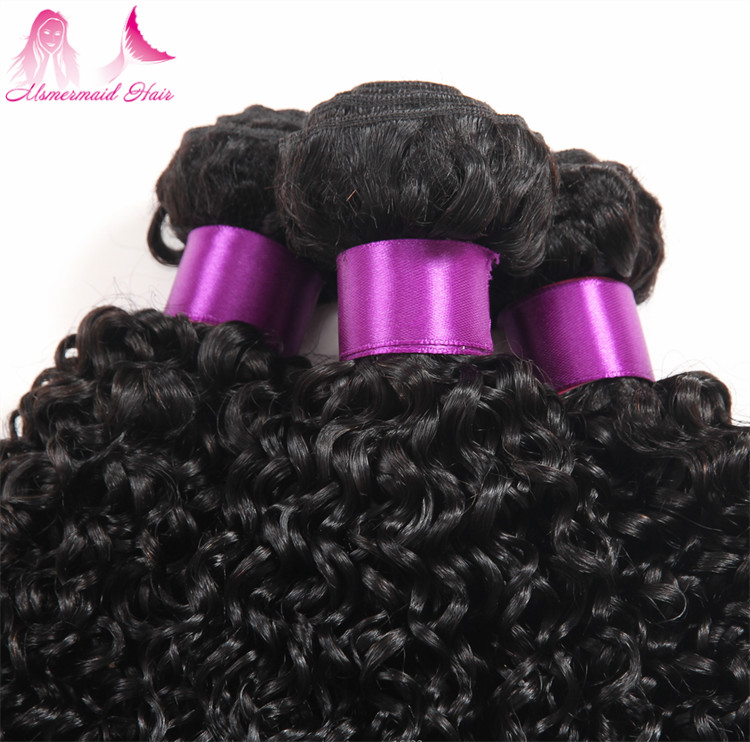 wholesale price kinky curly malaysian hair natural color double drawn human hair bundles with 4*4 lace closure