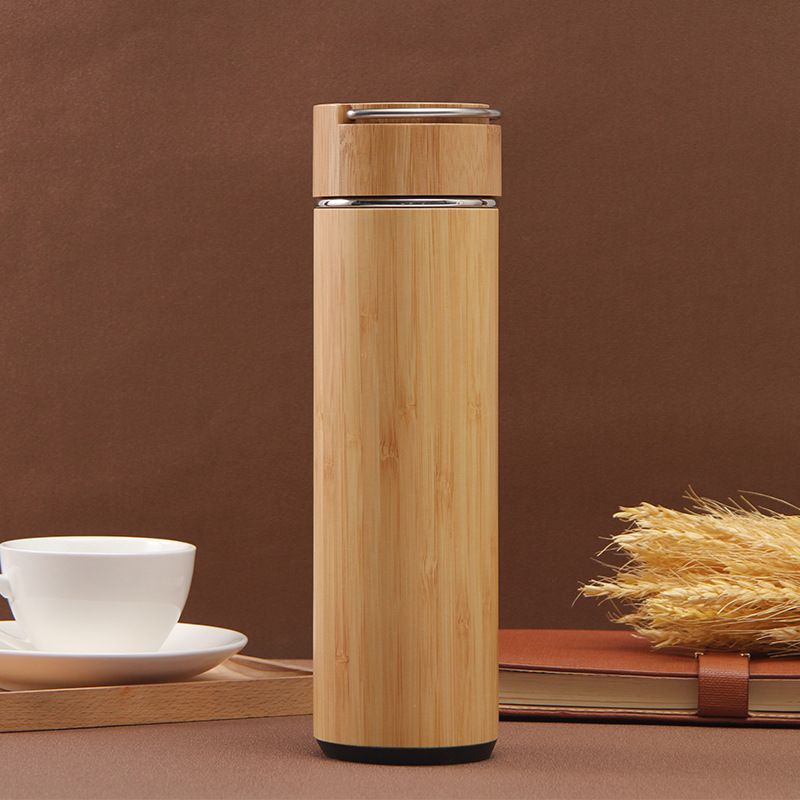 550ml Thermos Vacuum Flask Bottle with Bamboo Lid