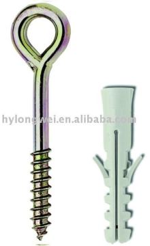eye screw with plastic sleeve,welded eye bolt with plastic anchor