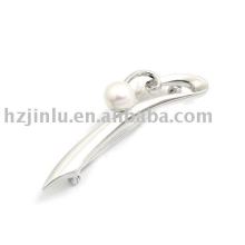 Beautiful brooch, 925 sterling silver brooch with pearl,lady ornament (X010020)