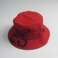 Frauen Red Print Eimer Hut