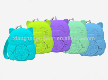 Eu design silicone animal key chain coin purse